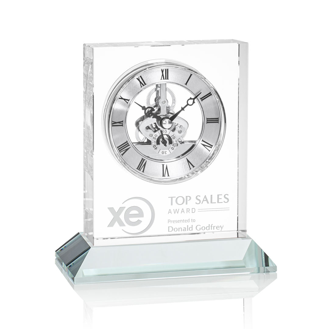 Ashland Clock on Base - Silver Dial