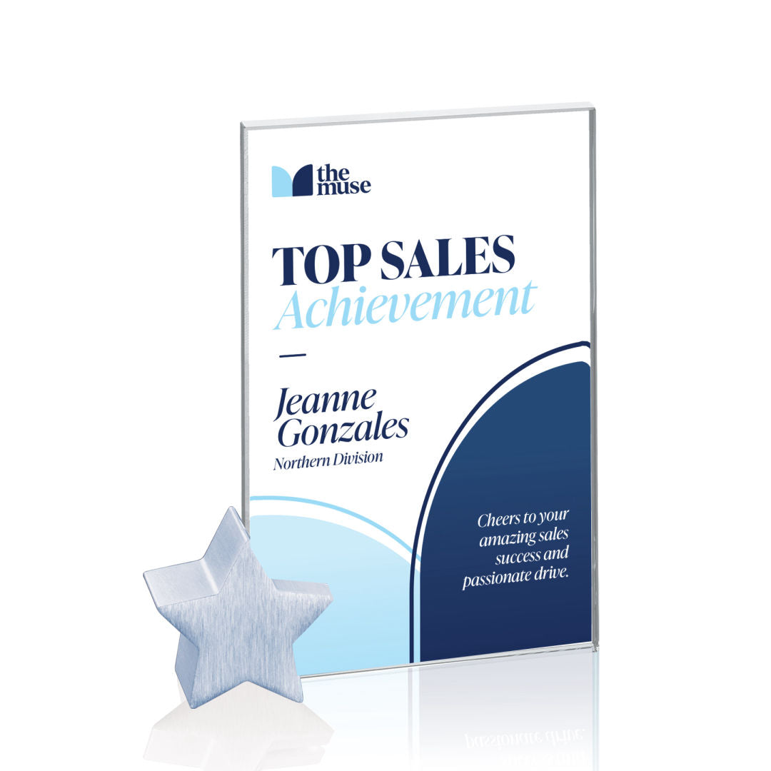 Bermuda VividPrint™ Award - Starfire/Silver Star