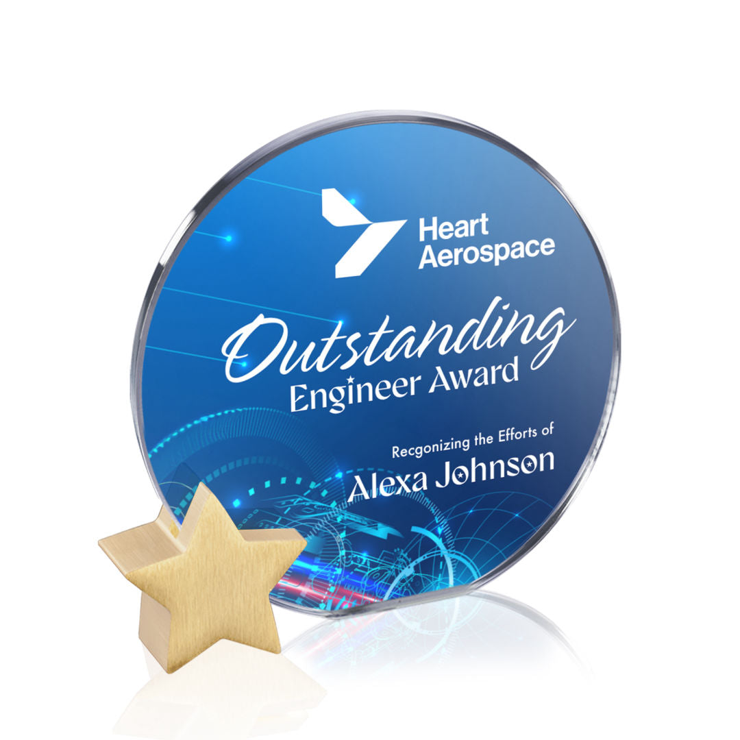 Verdunn VividPrint™ Award - Starfire/Gold Star