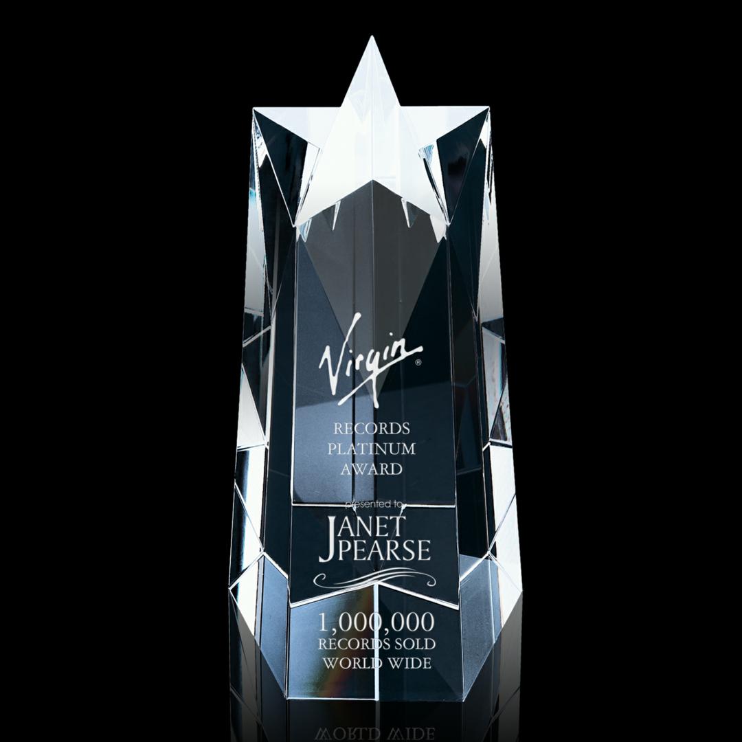 Star Obelisk Award — Five-Sided Optical Crystal