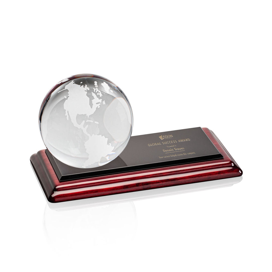 Globe Award on Rosewood Base