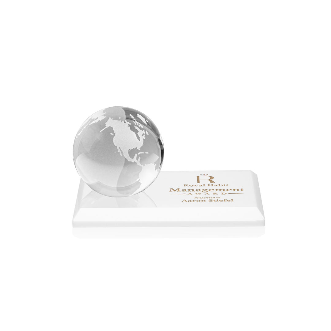 Globe Award on Rectangle Base