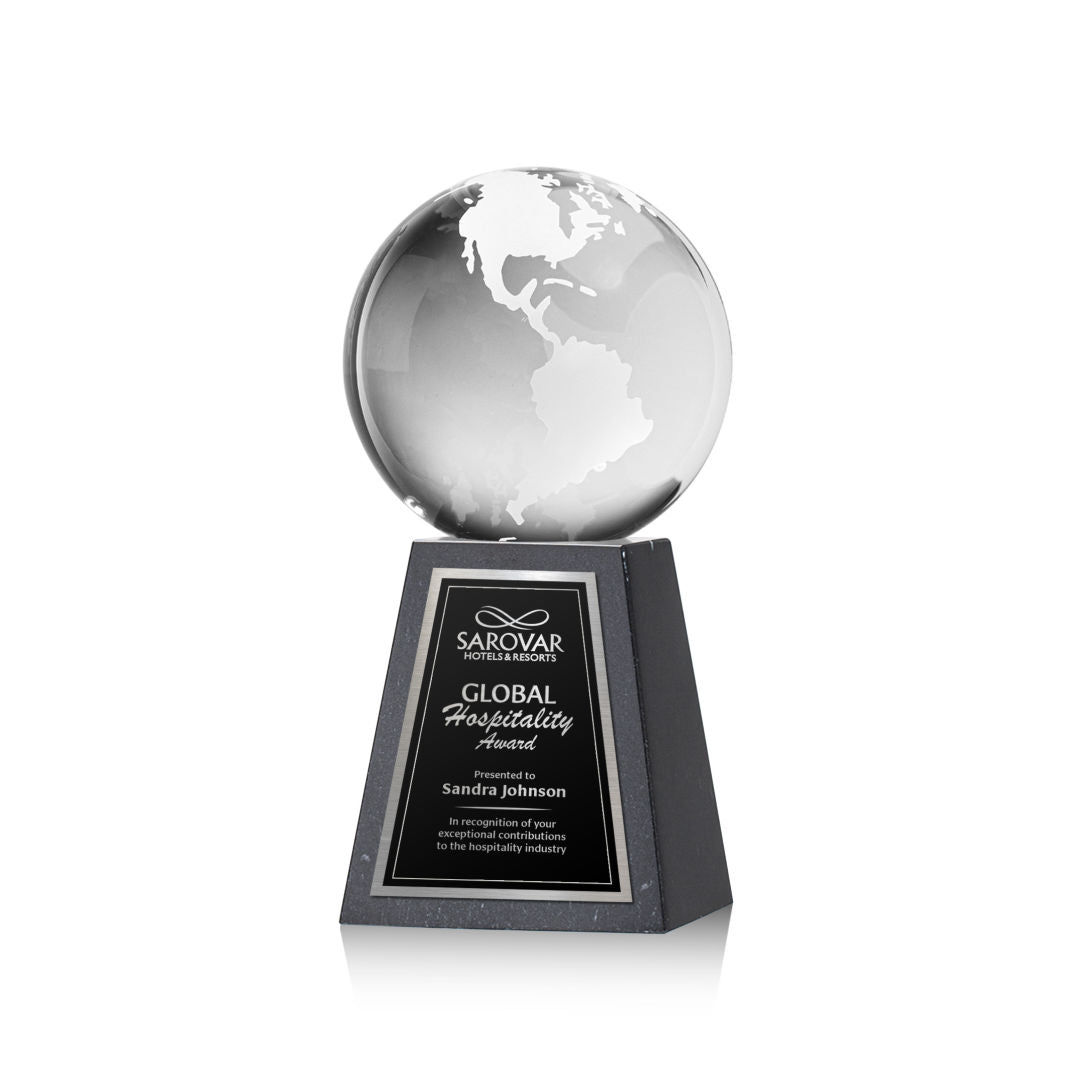 Globe Award on Tall Marble Base