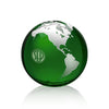 Colored Optical Crystal Globe Paperweight