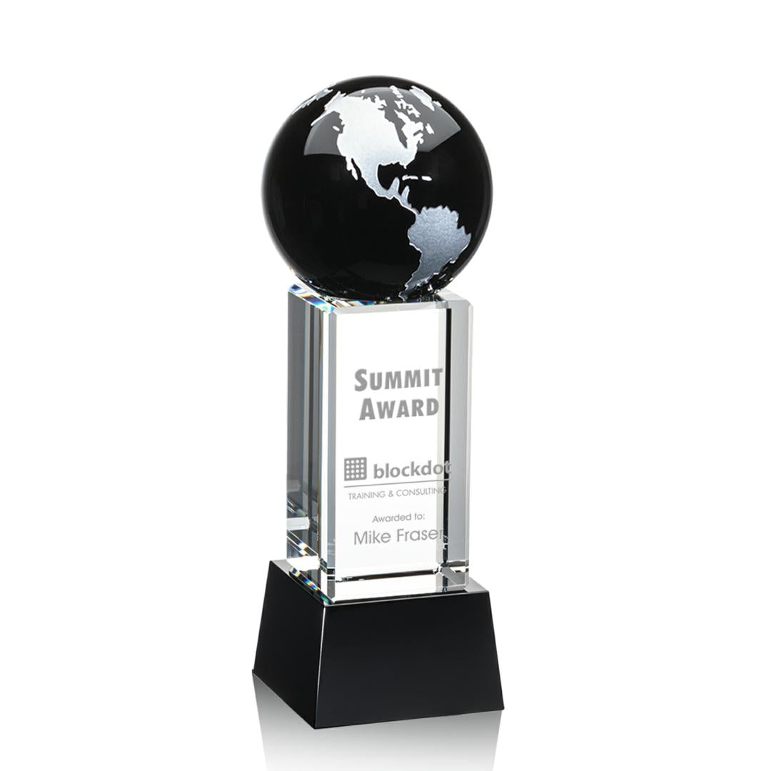 Luz Globe Award on Base - Black/Silver