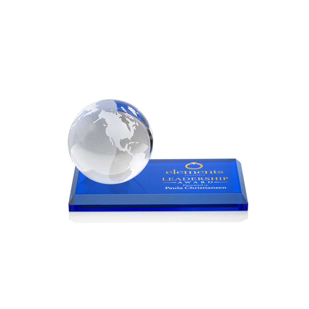 Globe VividPrint™ Award on Rectangle Base