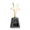 Tuscany Gold Star on Tall Marble Base - Black