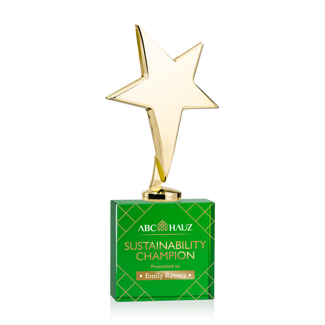 Tuscany Gold Star VividPrint™ Award on Woodlawn Base