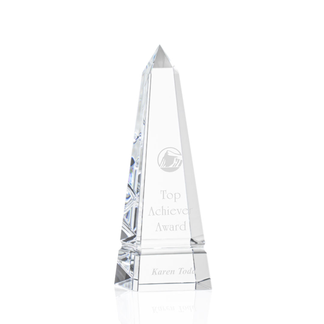 Cascading-Groove Optical Crystal Obelisk Award