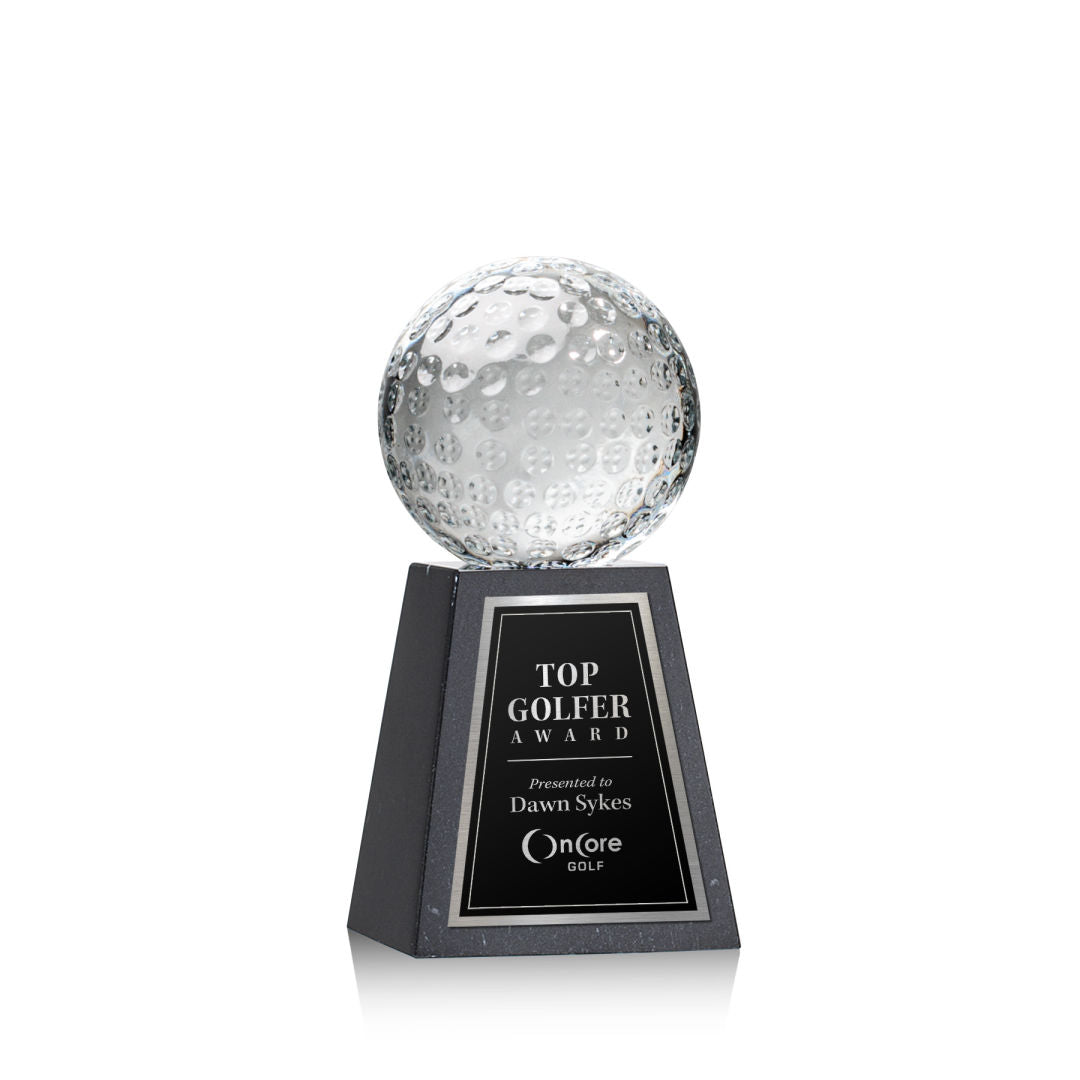 Golf Ball Award on Tall Marble Base