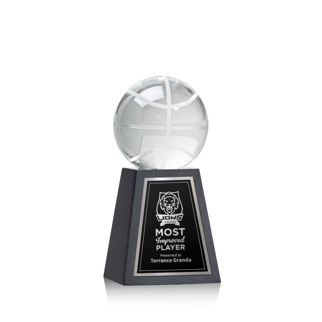 Basketball Award on Tall Marble Base