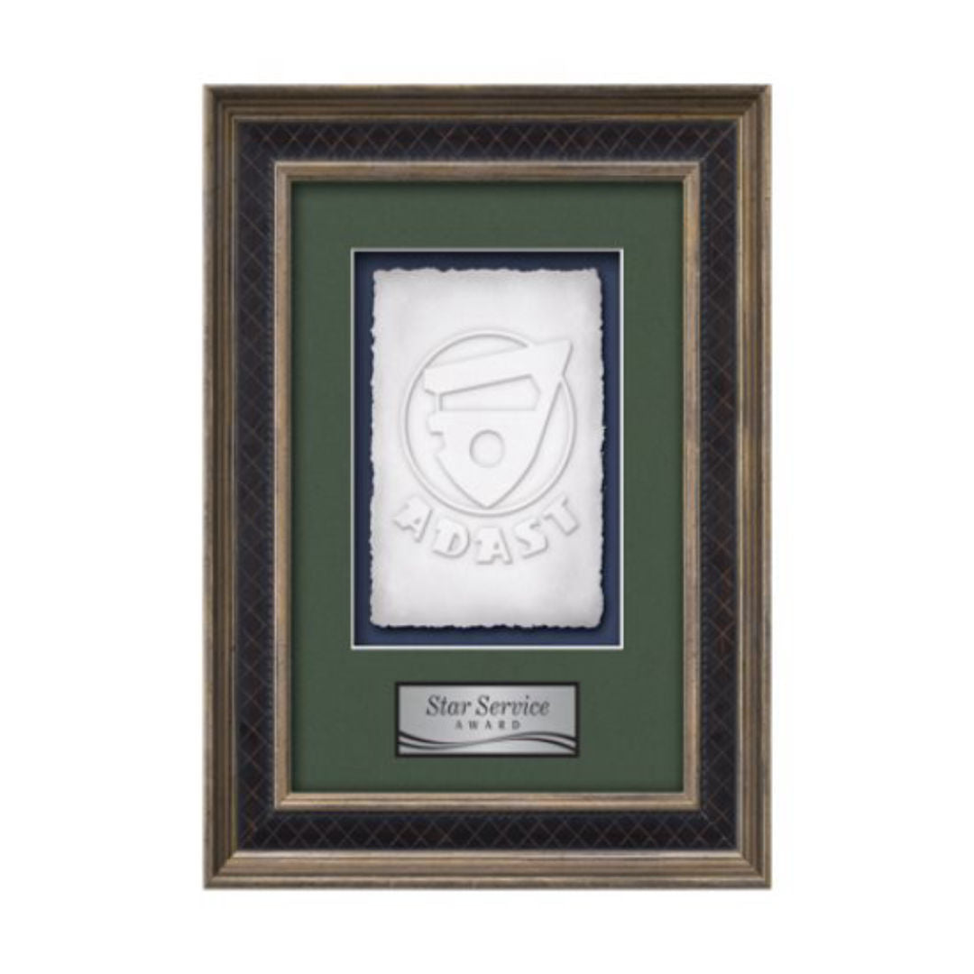 Tuscan Cast Paper Framed Award — Rustic/Charcoal
