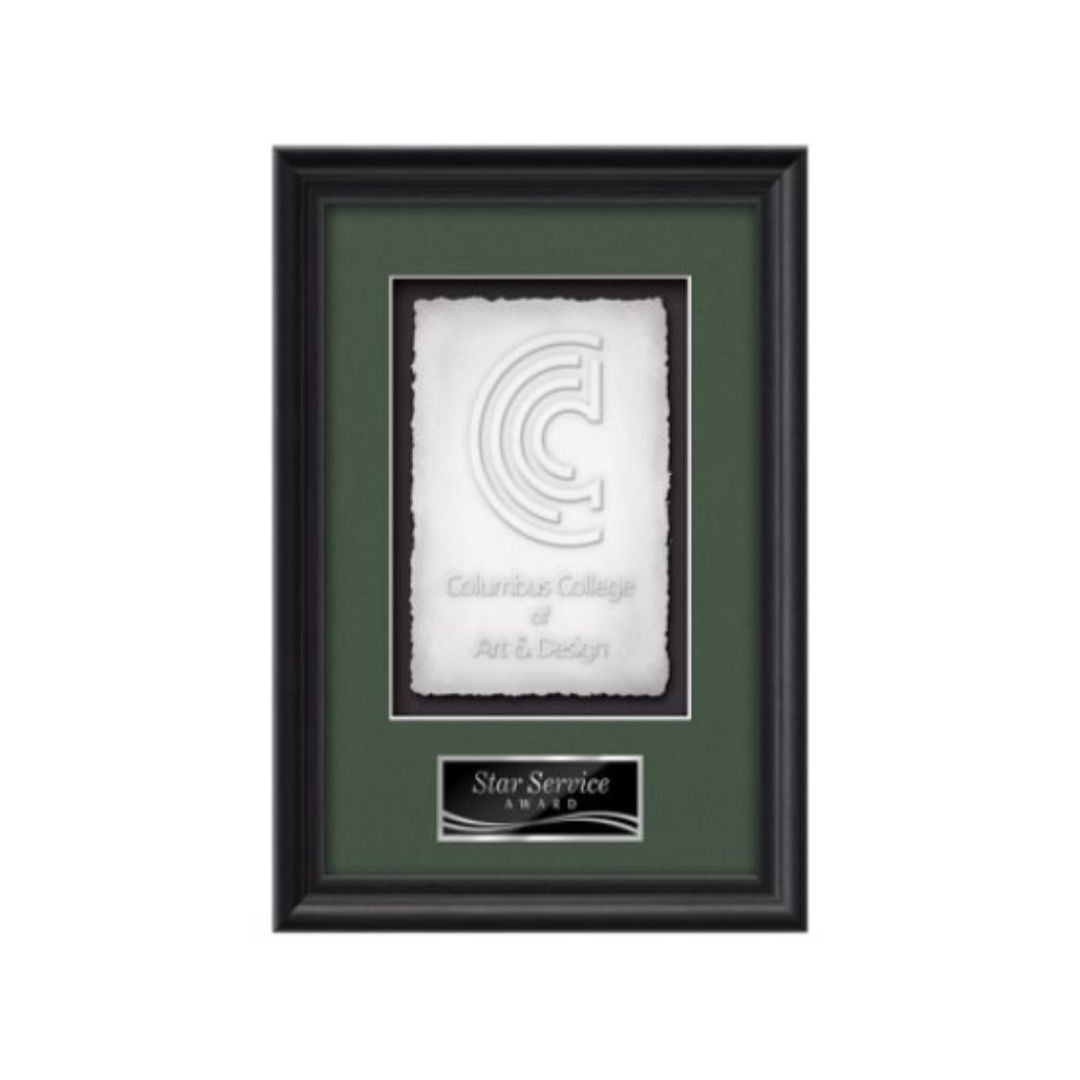 Raven Cast Paper Framed Award