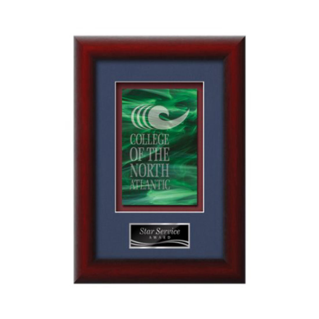 Eco Stained Glass Framed Award — Mahogany