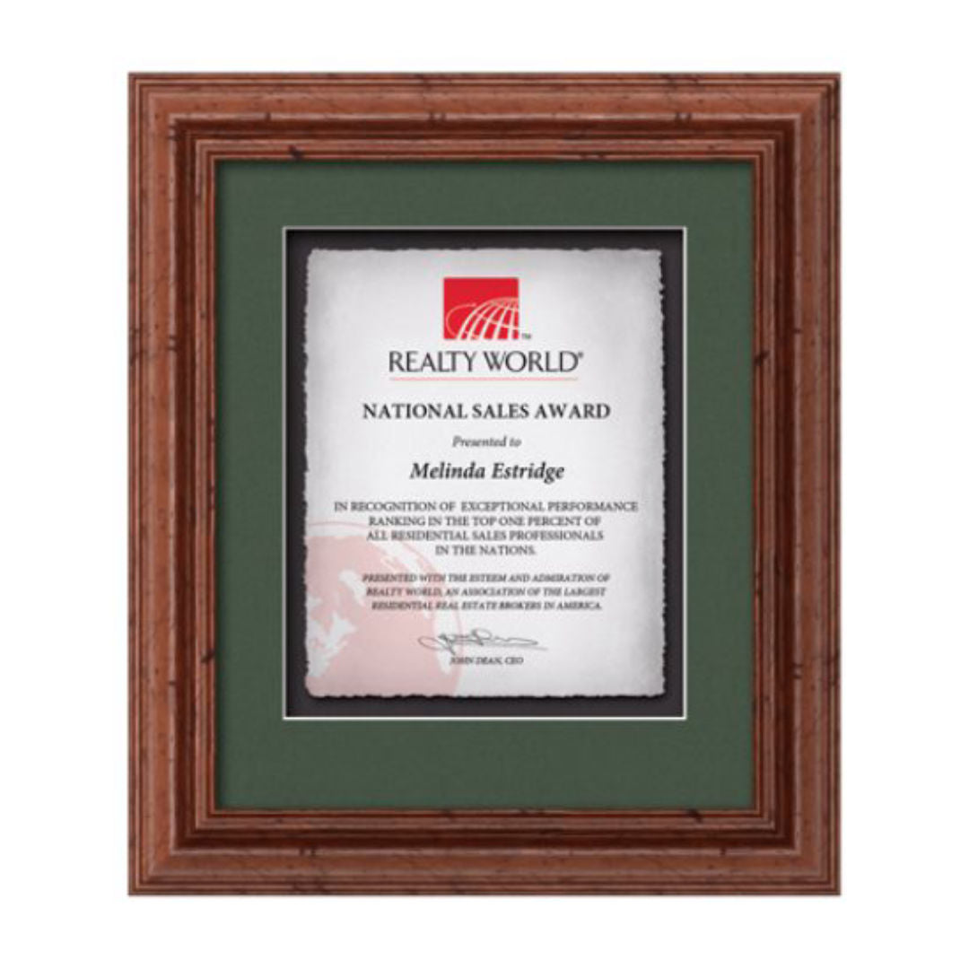 Terrene Artisan Paper Certificate Framed Award