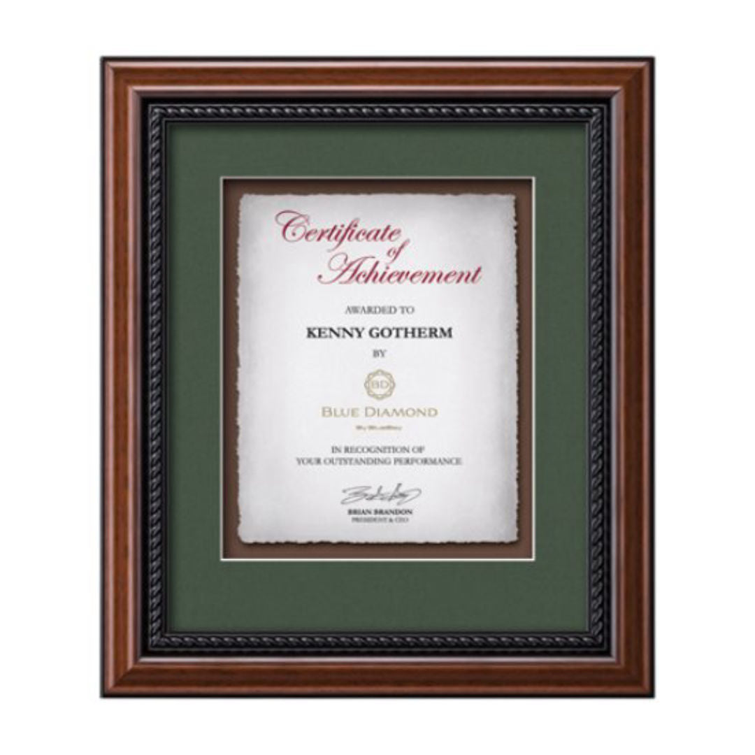 Deco Certificate Frame — Mahogany