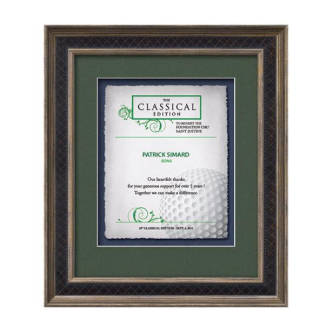 Tuscan Certificate Frame — Rustic/Charcoal