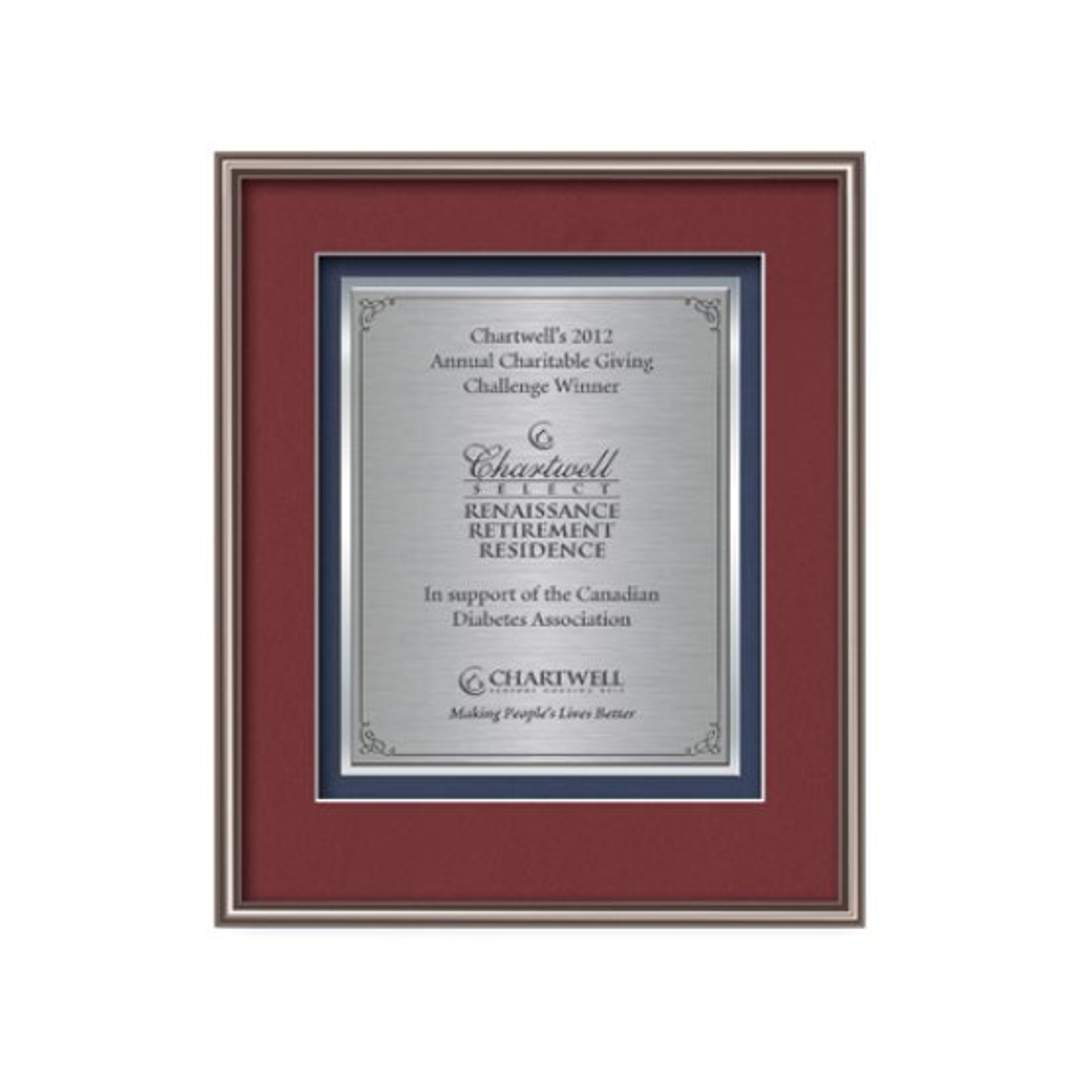 Fenestra Certificate TexEtch Framed Award