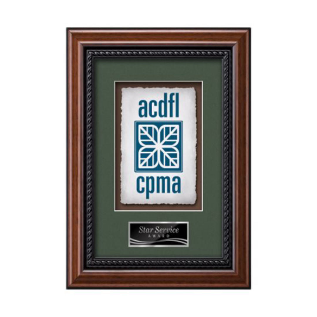 Deco VividPrint™ Framed Award — Walnut