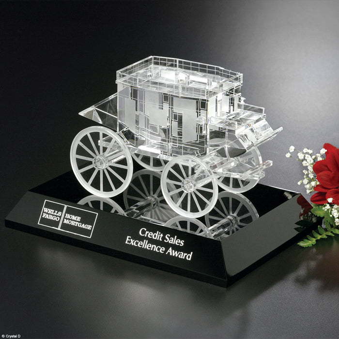 Stagecoach Award on Black Base 4-1/2" - Crystal D