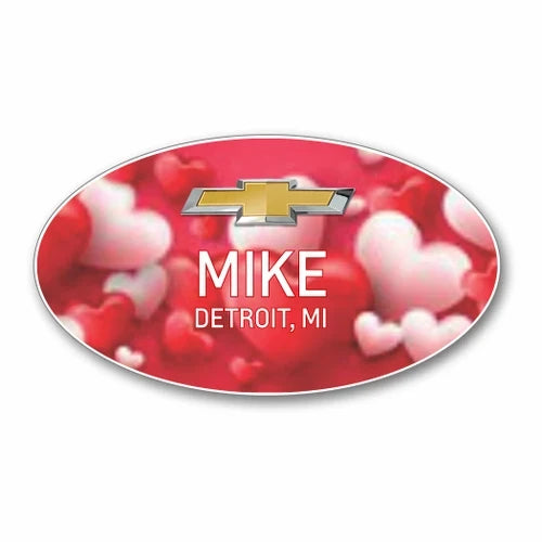 Valentine Oval Name Badge 001