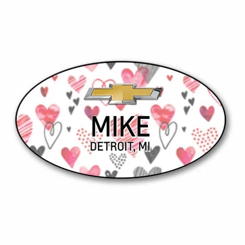 Valentine Oval Name Badge 002
