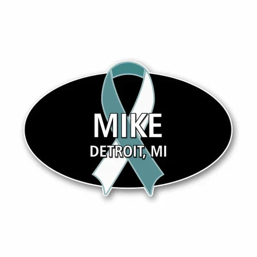 Cervical Cancer Support Ribbon Name Badge