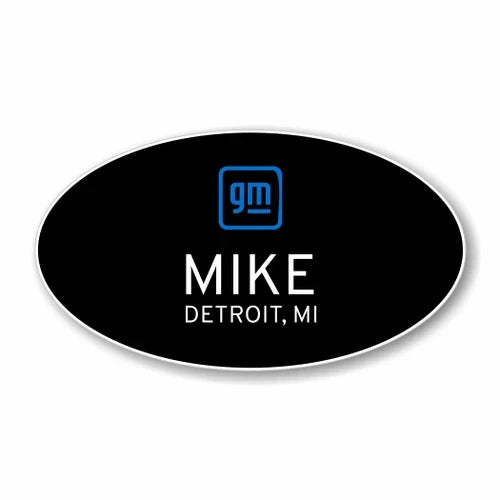 General Motors Black Oval Name Badge