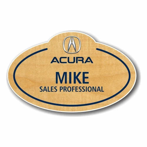 Acura Birch Bubble Top Name Badge