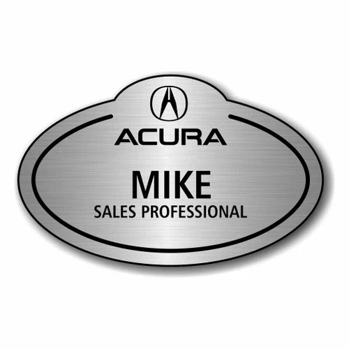 Acura Bubble Top Brushed Aluminum Name Badge