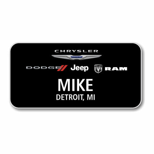 CDJR 3" x 1.5" Black Name Badge