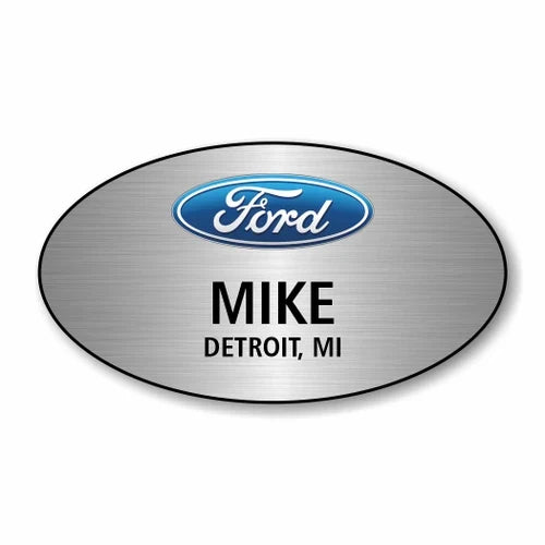 Ford Silver Oval Name Badge
