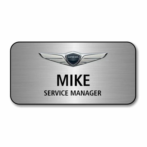 Genesis Silver 3" x 1.5" Name Badge