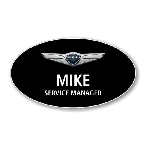 Genesis Black Oval Name Badge