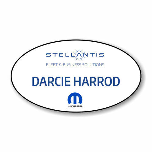 Stellantis / Mopar Fleet White Oval Name Badge
