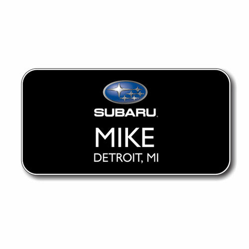 Subaru Black 3" x 1.5" Name Badge