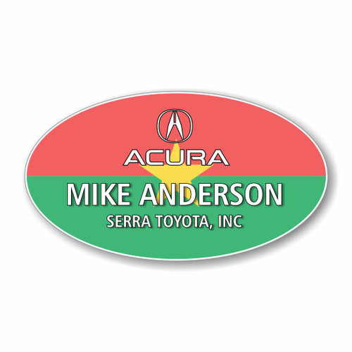 Burkino Faso Flag Oval Name Badge