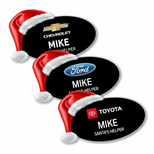 Santa Hat Name Badge