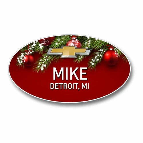 Holiday Oval Name Badge 003