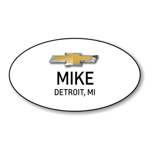 Chevrolet White Oval Name Badge