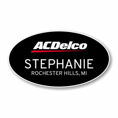 ACDelco Black Oval Name Badge