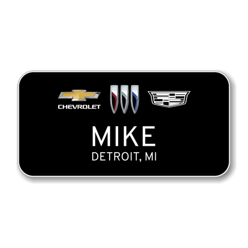 Chevrolet Buick Cadillac 2023 Black 3" x 1.5" Name Badge