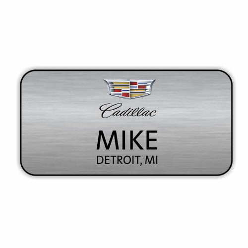 Cadillac Silver 3" x 1.5" Name Badge