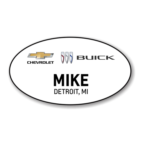 Chevrolet Buick 2023 White Oval Name Badge