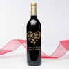 Doves in Heart — Engraved Wine Bottle