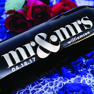 Bold Mr & Mrs — Engraved Wine Bottle